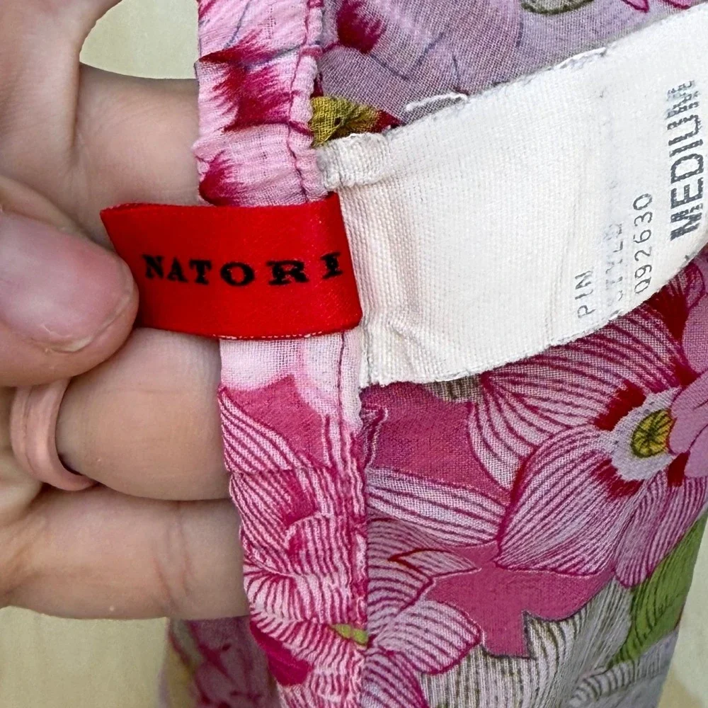 Josie by Natori Pink Floral Pajama Pants Wide Leg Drawstring Medium 092630
